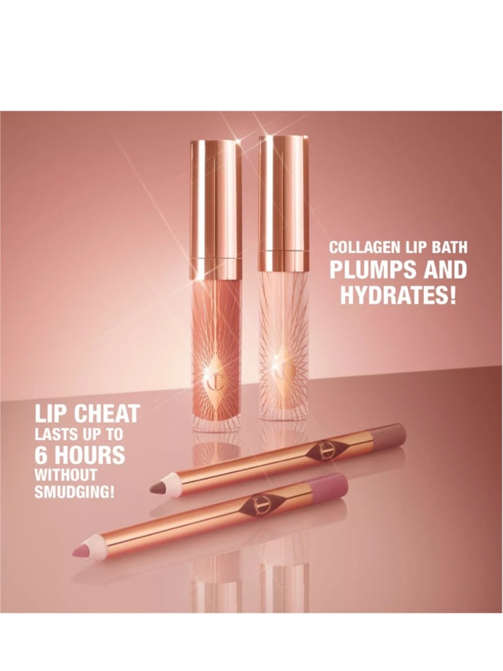 Charlotte Tilbury Glossy Nude Pink Lip Duo NIP - Picture 7 of 7